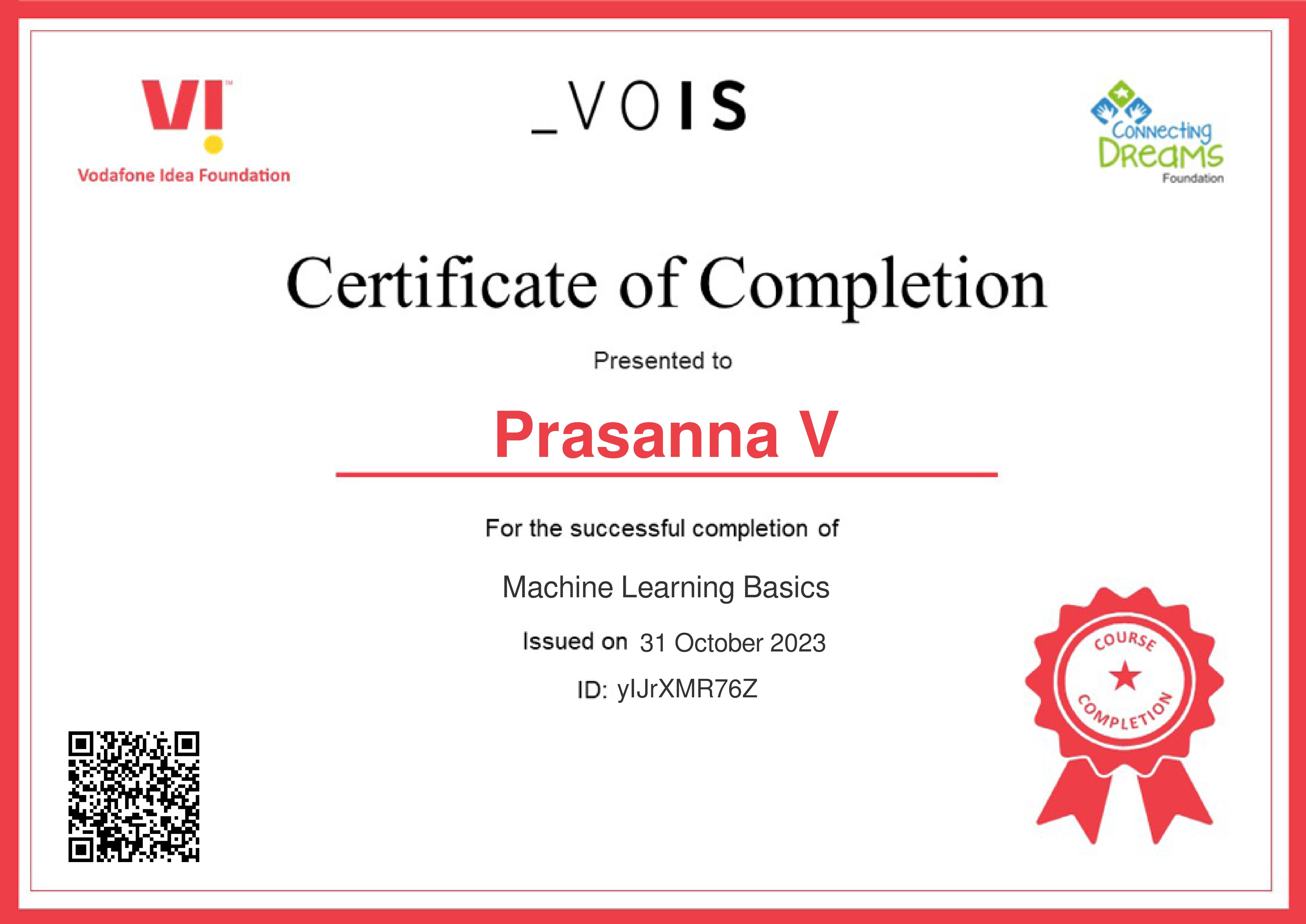 Machine Learning Certificate